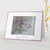 Herzlichen Glückwunsch zum Geburtstag hübsche lila Karte (Gelbe Blume)