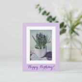 Herzlichen Glückwunsch zum Geburtstag hübsche lila Postkarte (Stehend Vorderseite)