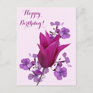 Herzlichen Glückwunsch zum Geburtstag hübsche pink Postkarte