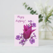 Herzlichen Glückwunsch zum Geburtstag hübsche pink Postkarte (Stehend Vorderseite)