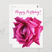 Herzlichen Glückwunsch zum Geburtstag hübsche Rosa Postkarte (Vorne/Hinten)