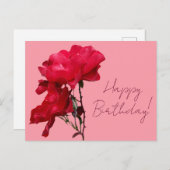 Herzlichen Glückwunsch zum Geburtstag hübsche rote Postkarte (Vorne/Hinten)