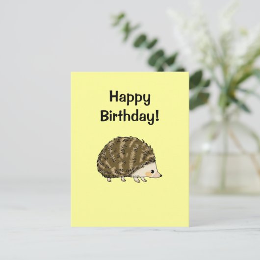 Herzlichen Glückwunsch zum Geburtstag! (Igel) Postkarte (Stehend Vorderseite)