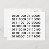 Herzlichen Glückwunsch zum Geburtstag im Binärkode Postkarte (Vorne/Hinten)