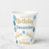 Herzlichen Glückwunsch zum Geburtstag im Dezember  Pappbecher (Rückseite)
