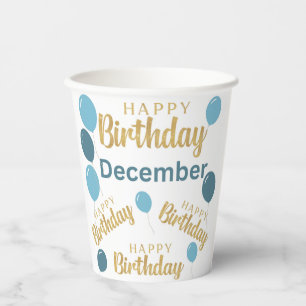 Herzlichen Glückwunsch zum Geburtstag im Dezember Pappbecher
