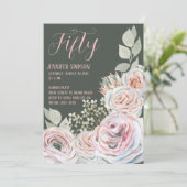 Herzlichen Glückwunsch zum Geburtstag im hellrosa Einladung (Stehend Vorderseite)