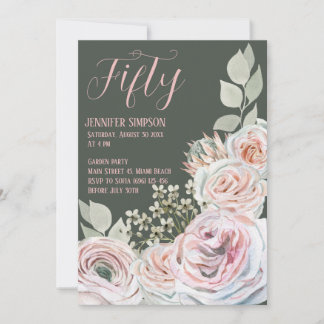 Herzlichen Glückwunsch zum Geburtstag im hellrosa  Einladung