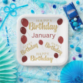 Herzlichen Glückwunsch zum Geburtstag im Januar Pappteller (Party)