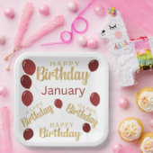Herzlichen Glückwunsch zum Geburtstag im Januar Pappteller (Party)