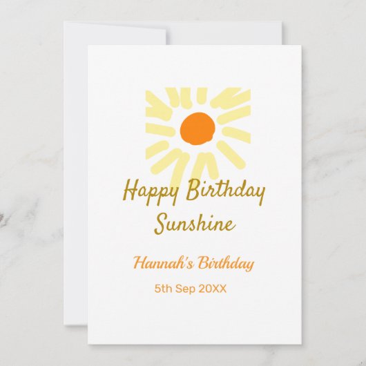 Herzlichen Glückwunsch zum Geburtstag in der Sonne Einladung (Vorderseite)