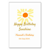Herzlichen Glückwunsch zum Geburtstag in der Sonne Tischnummer (Rückseite)