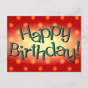Herzlichen Glückwunsch zum Geburtstag in farbenfro Postkarte