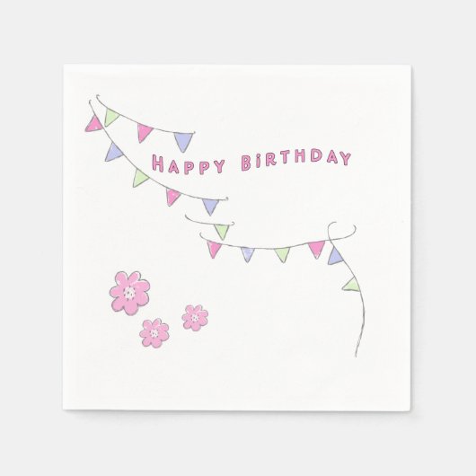 Herzlichen Glückwunsch zum Geburtstag in ihren Pas Serviette (Vorderseite)