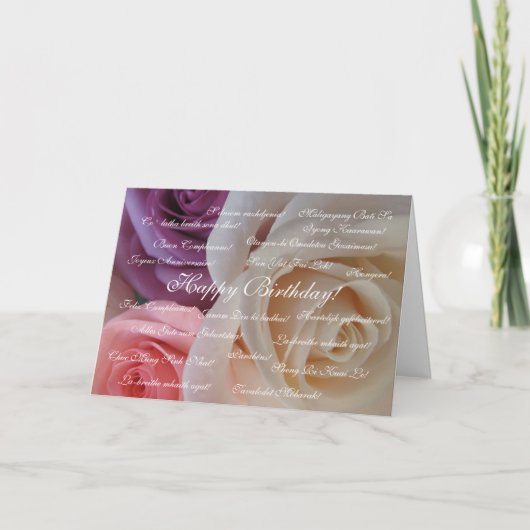 Herzlichen Glückwunsch zum Geburtstag in vielen Sp Karte (Vorderseite)