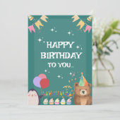 Herzlichen Glückwunsch zum Geburtstag - individuel Einladung (Stehend Vorderseite)