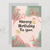 Herzlichen Glückwunsch zum Geburtstag - individuel Einladung (Vorne/Hinten)