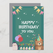 Herzlichen Glückwunsch zum Geburtstag - individuel Einladung (Vorne/Hinten)