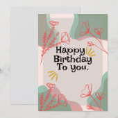 Herzlichen Glückwunsch zum Geburtstag - individuel Einladung (Vorne/Hinten)