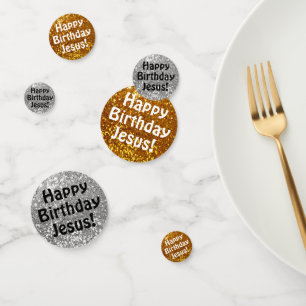 Herzlichen Glückwunsch zum Geburtstag Jesus! Konfetti