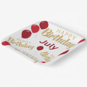 Herzlichen Glückwunsch zum Geburtstag Juli Geburts Pappteller (Gewinkelt)