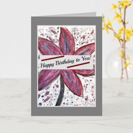 Herzlichen Glückwunsch zum Geburtstag! Karte (Gelbe Blume)