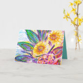 Herzlichen Glückwunsch zum Geburtstag! Karte (Gelbe Blume)