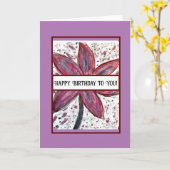 Herzlichen Glückwunsch zum Geburtstag! Karte (Gelbe Blume)