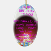 Herzlichen Glückwunsch zum Geburtstag Keramikornament (Rechts)