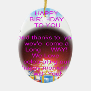 Herzlichen Glückwunsch zum Geburtstag Keramikornament