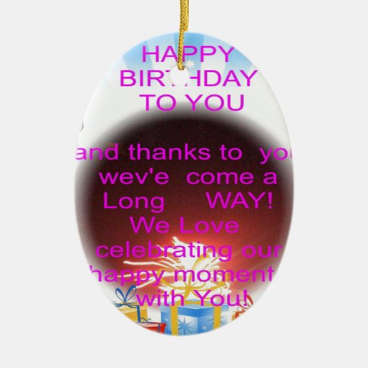 Herzlichen Glückwunsch zum Geburtstag Keramikornament (Vorne)