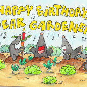 Herzlichen Glückwunsch zum Geburtstag, liebe Gärtn Postkarte