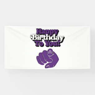 Herzlichen Glückwunsch zum Geburtstag Lila 4x8 Vin Banner
