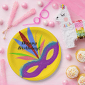 Herzlichen Glückwunsch zum Geburtstag Lila Masquer Pappteller (Party)