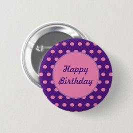 Herzlichen Glückwunsch zum Geburtstag (Lila & rosa Button