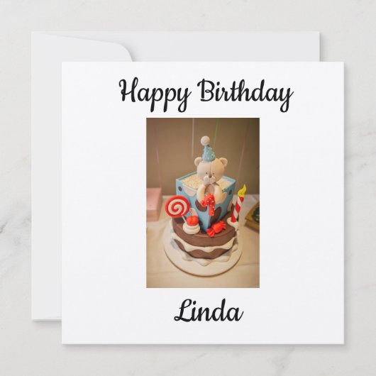 Herzlichen Glückwunsch zum Geburtstag Linda Dankeskarte (Vorderseite)