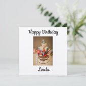 Herzlichen Glückwunsch zum Geburtstag Linda Dankeskarte (Stehend Vorderseite)