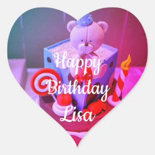 Herzlichen Glückwunsch zum Geburtstag Lisa Herz-Aufkleber