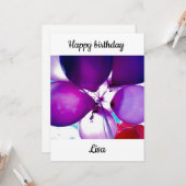 Herzlichen Glückwunsch zum Geburtstag Lisa Karte (Vorderseite/Rückseite Beispiel)