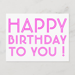 "Herzlichen Glückwunsch zum Geburtstag!" Magenta & Postkarte