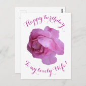 Herzlichen Glückwunsch zum Geburtstag meiner Ehefr Postkarte (Vorne/Hinten)