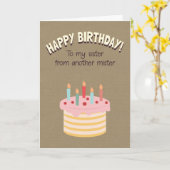 Herzlichen Glückwunsch zum Geburtstag meiner Schwe Karte (Gelbe Blume)