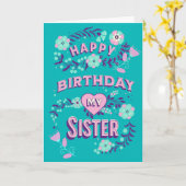 Herzlichen Glückwunsch zum Geburtstag meiner Schwe Karte (Gelbe Blume)