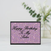 Herzlichen Glückwunsch zum Geburtstag meiner Schwe Postkarte (Stehend Vorderseite)