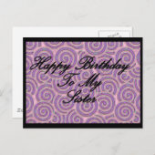 Herzlichen Glückwunsch zum Geburtstag meiner Schwe Postkarte (Vorne/Hinten)