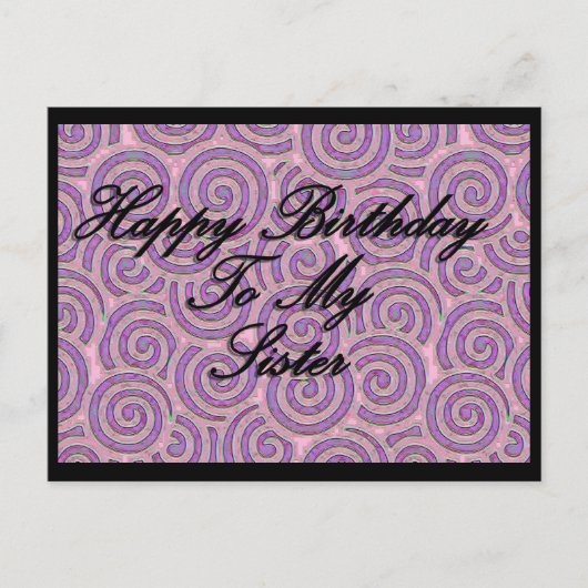 Herzlichen Glückwunsch zum Geburtstag meiner Schwe Postkarte (Vorderseite)