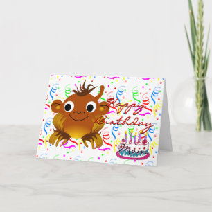 Herzlichen Glückwunsch zum Geburtstag mit Affen Ca Karte