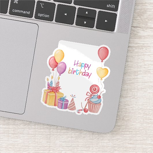 Herzlichen Glückwunsch zum Geburtstag mit Ballonau Aufkleber (Detail)