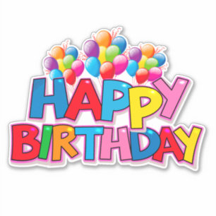 Herzlichen Glückwunsch zum Geburtstag mit Ballons  Aufkleber