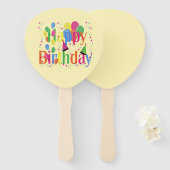 Herzlichen Glückwunsch zum Geburtstag mit Ballons Fächer (Vorne und Hinten)